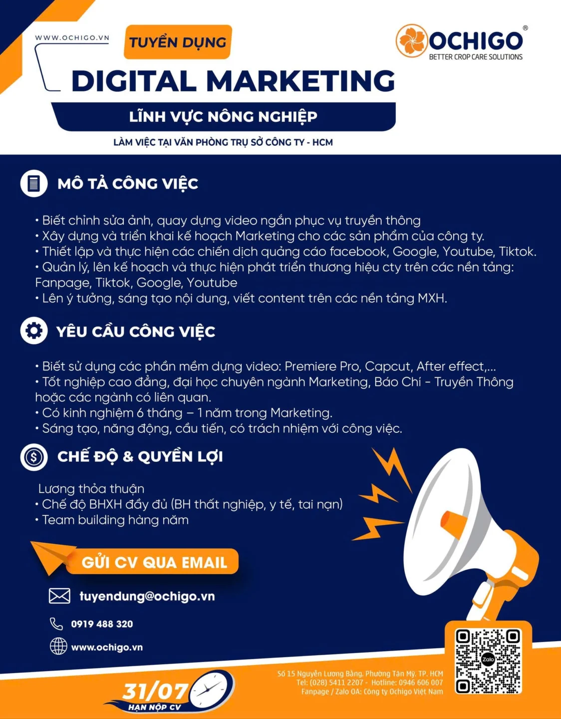 TUYỂN DỤNG DIGITAL MARKETING - LĨNH VỰC NÔNG NGHIỆP